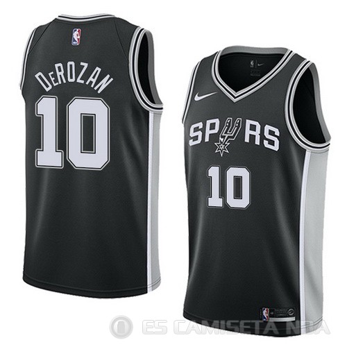 Camiseta Demar Derozan #10 San Antonio Spurs Icon 2017-18 Negro - Haga un click en la imagen para cerrar